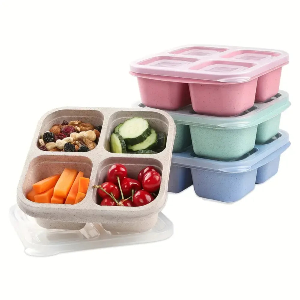 1pc-snack-container-stackable-4-compartment-lunch-box-with-lid-reusable-meal-prep-container-lightweight-lunch-container-