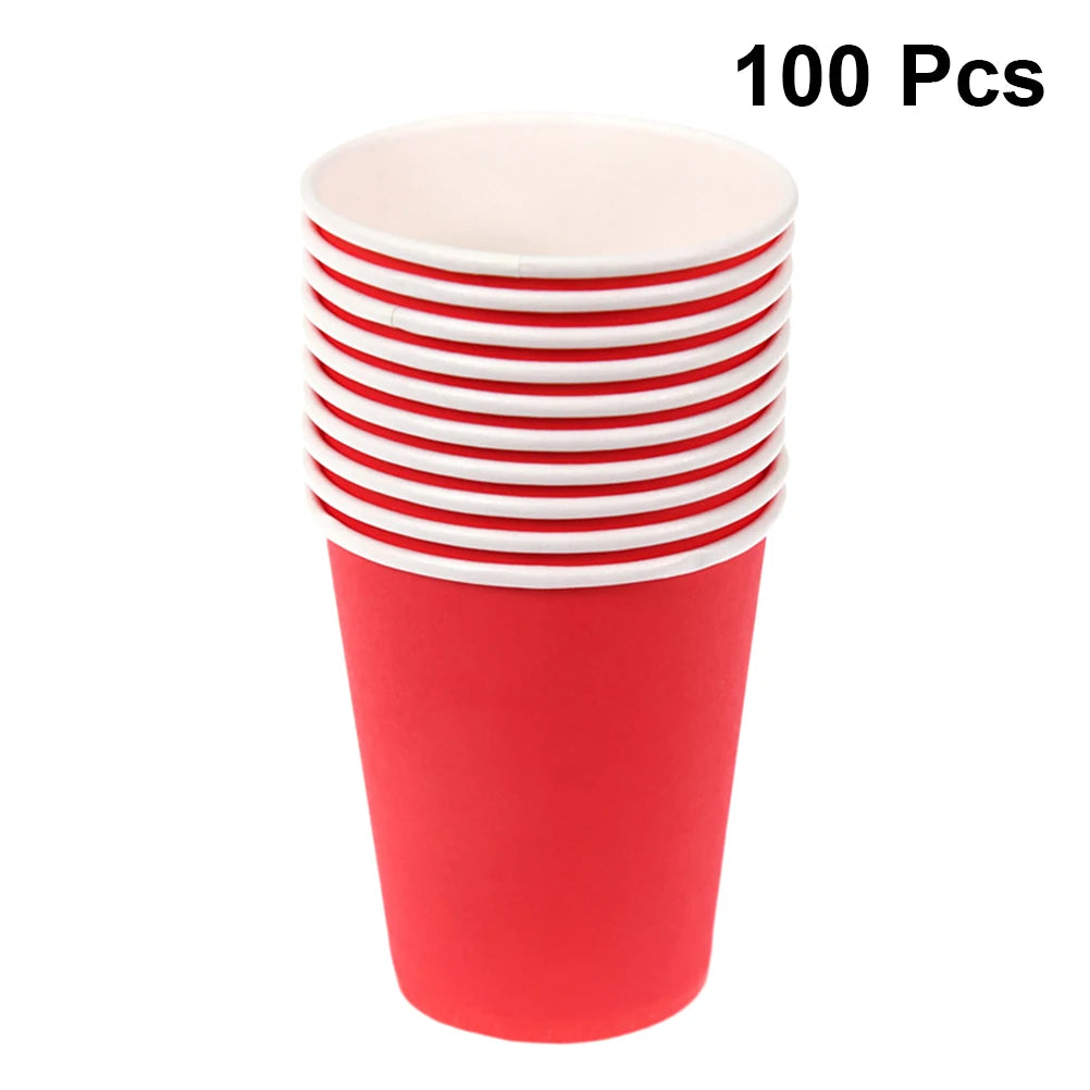 100pcs Disposable Paper Cups for Coffee, Juice & Cold Drinks – Eco-Friendly Party & Tasting Cups