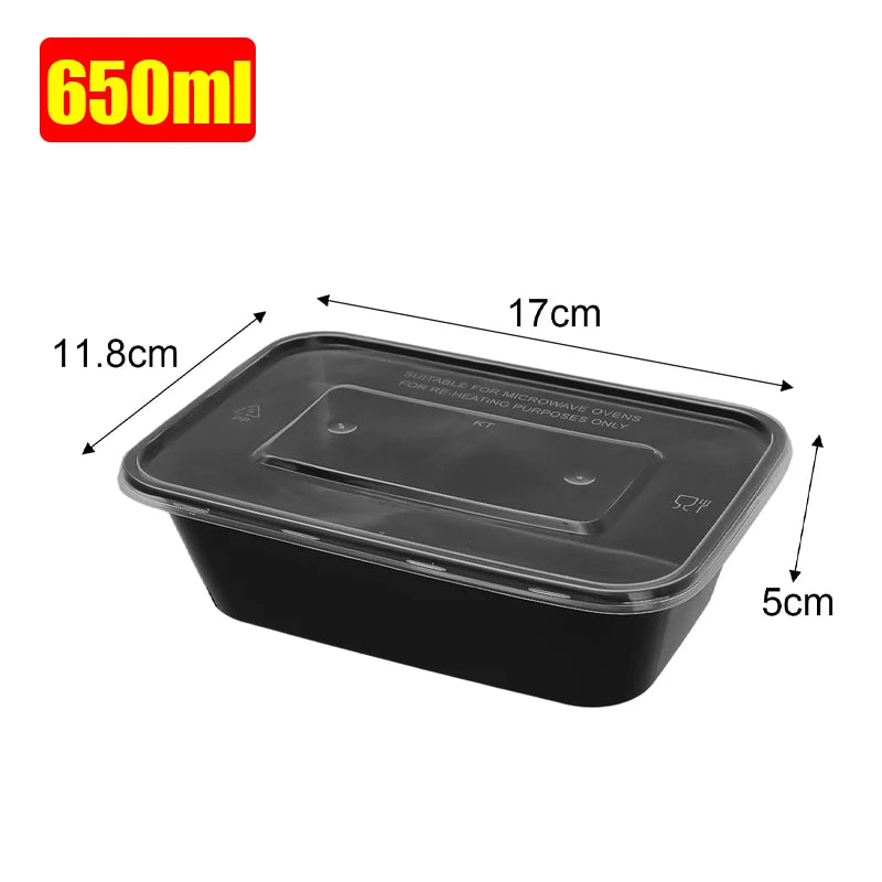 10/30pcs Disposable Takeaway Lunch Box Plastic Bowl Lunch Box Fruit Salad Food Box Takeout Bento Fridge Storage Food Containers
