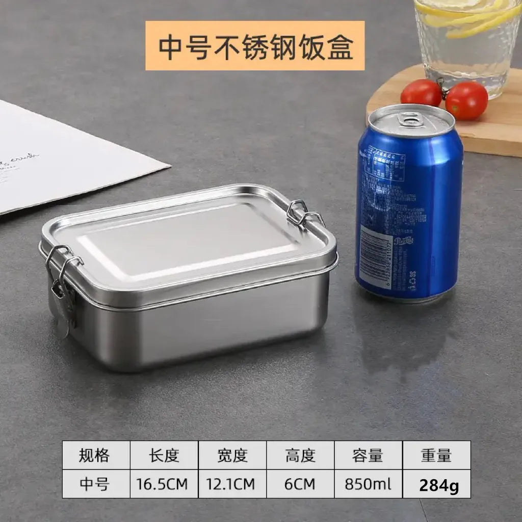 Stainless Steel Bento Box Metal Lunch Box Food Storage Containers with Lockable Clips Lunch Snack Boxes for Work,School