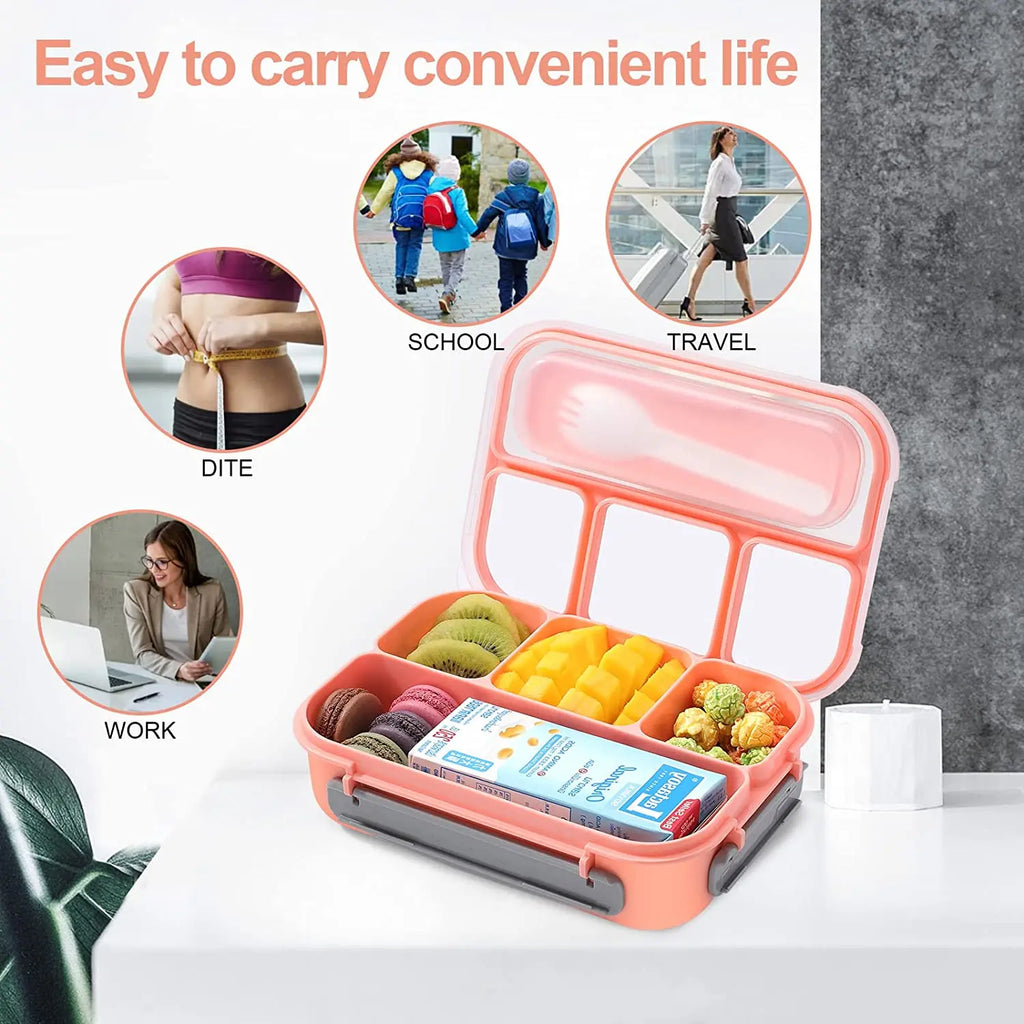 Lunch Box,Lunch Containers for Adults Kids Toddler,1.3L-4 Compartment Bento Box,Microwave/Dishwasher/Freezer Safe