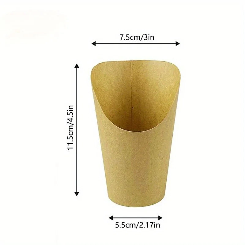 50pcs Multi-Use Disposable Paper Cups Eco-Friendly, Sturdy Design for Snacks, Desserts Parties  Ideal for French Fries, Cupcakes