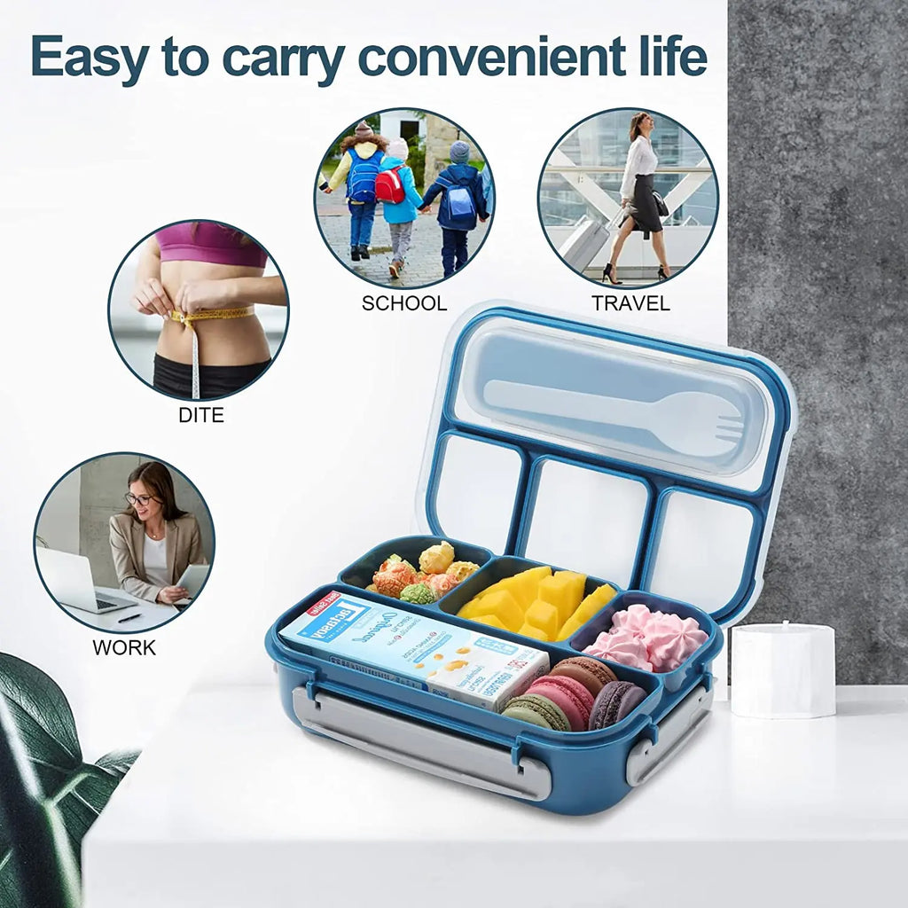 Lunch Box,Lunch Containers for Adults Kids Toddler,1.3L-4 Compartment Bento Box,Microwave/Dishwasher/Freezer Safe