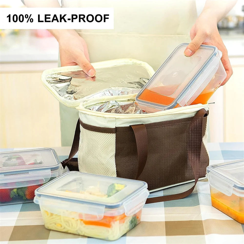 14Pcs-Food Airtight Storage Containers,0.32L*6+0.84L*6+2.2L*2 Lunch Box set BPA Free Microwave safe
