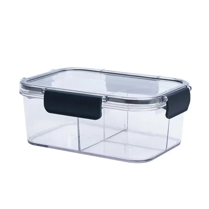Food storage container, transparent compartment lunch box, large capacity fresh-keeping box, fruit salad snack sealed box.