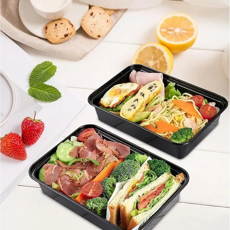 10/30pcs Disposable Takeaway Lunch Box Plastic Bowl Lunch Box Fruit Salad Food Box Takeout Bento Fridge Storage Food Containers