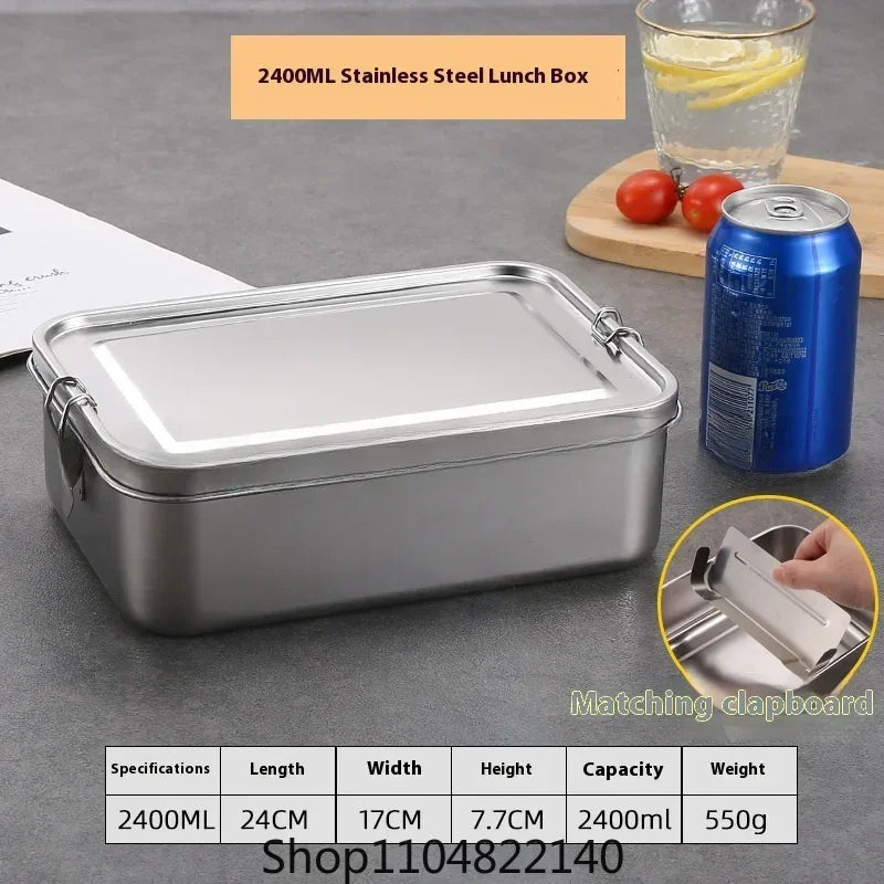 Stainless Steel Bento Box Metal Lunch Box Food Storage Containers with Lockable Clips Lunch Snack Boxes for Work,School