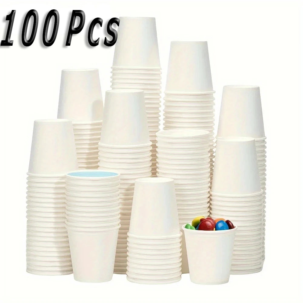 50/100PCS Disposable Small Paper Cup Tasting Cup  Perfect for Coffee Candy Juice Home Supermarket Holiday Party Activities