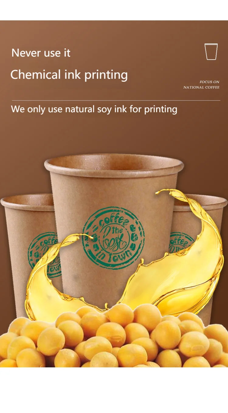 100/200pcs Disposable Paper Cups 250ml Solid Color Paper Cups Coffee Milk Cup Paper Cup For Hot Drinking Party Supplies