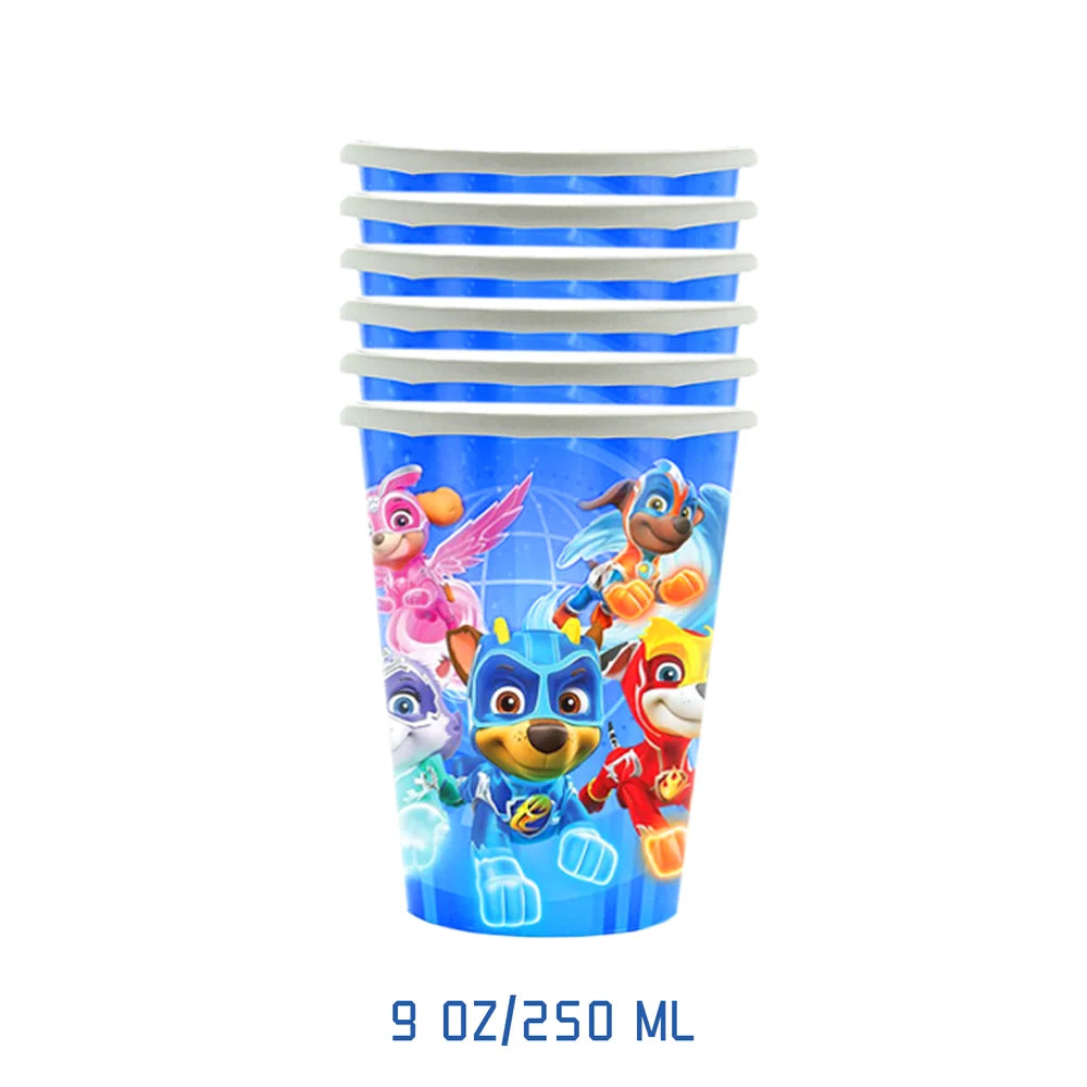 Cartoon Paw Patrol Cup Disposable Paper Cups 9oz New Drinking 250ml Dogs Skye Party Supplies Birthday Party Favor Decoration
