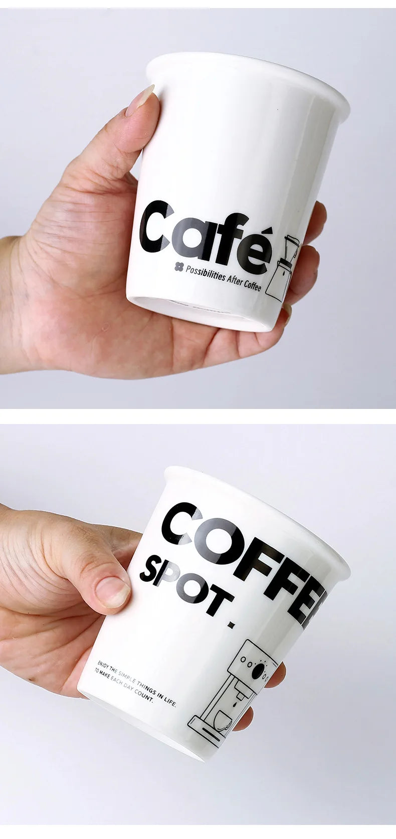 Coffee Cup Ceramics Paper Cup Design Milk Tea Cups Water Cups Hanging Ear Coffee Cups