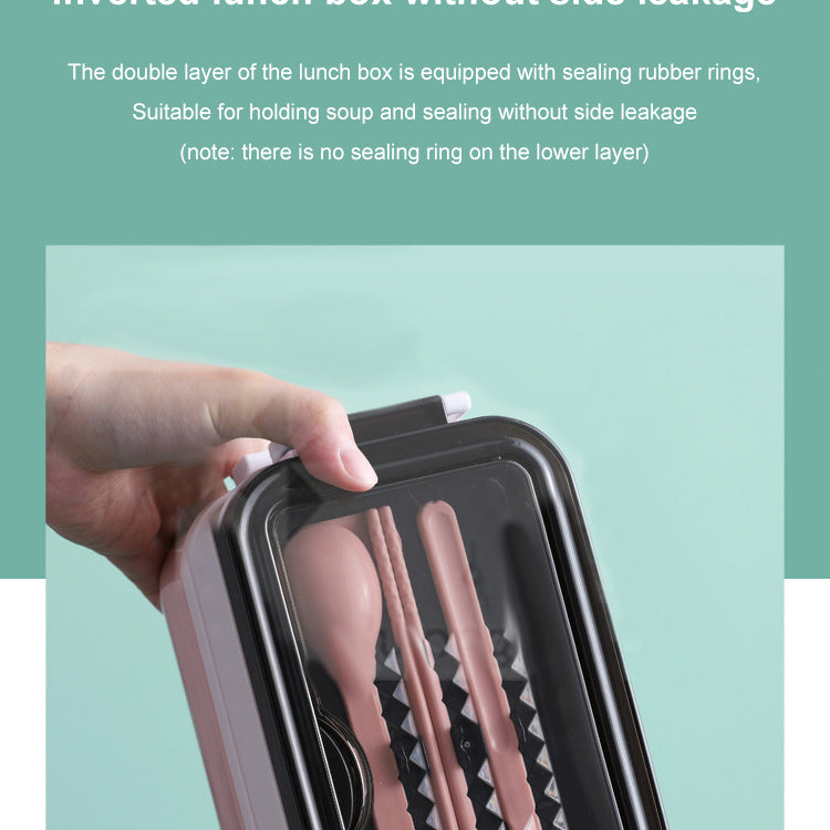 Stainless Steel Lunch Box Bento Double Layer Box Student Office Worker Food Container Microwae Heating Lunch Food Storage Box