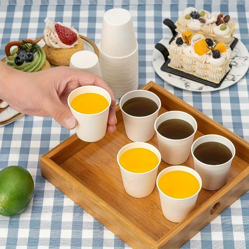 50/100PCS Disposable Small Paper Cup Tasting Cup  Perfect for Coffee Candy Juice Home Supermarket Holiday Party Activities