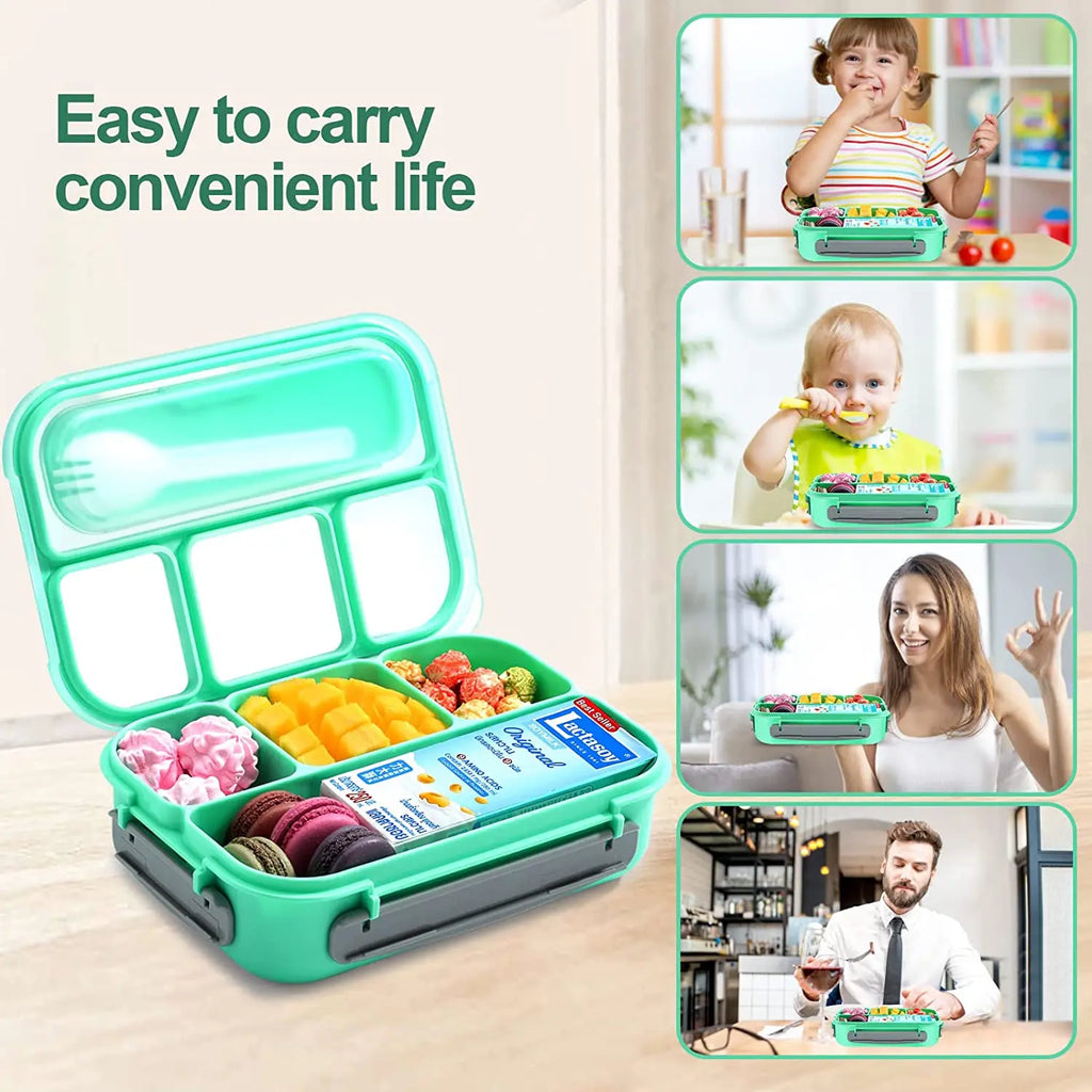 Lunch Box,Lunch Containers for Adults Kids Toddler,1.3L-4 Compartment Bento Box,Microwave/Dishwasher/Freezer Safe
