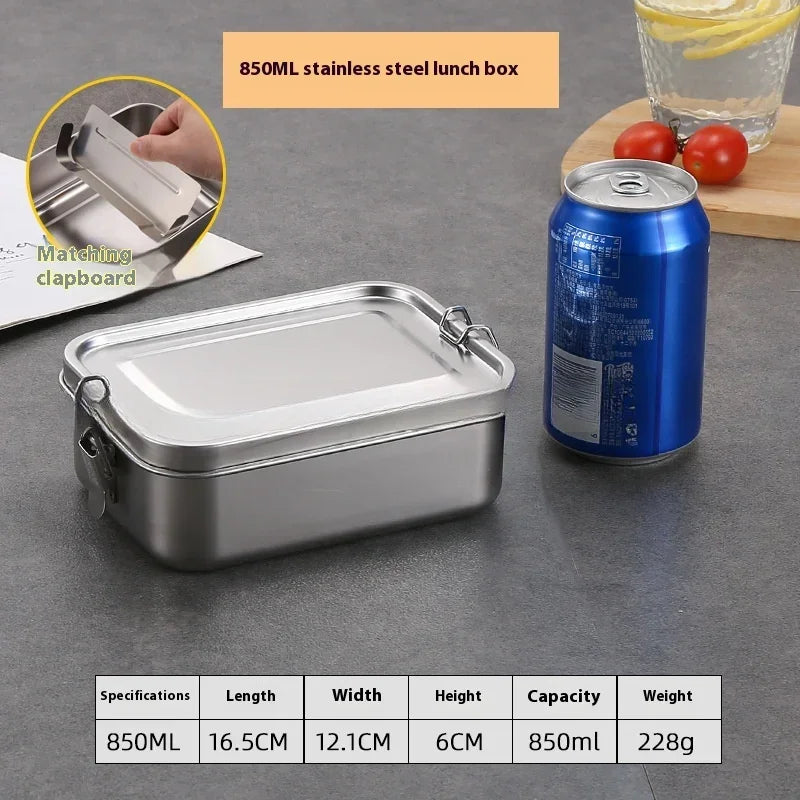 Stainless Steel Bento Box Metal Lunch Box Food Storage Containers with Lockable Clips Lunch Snack Boxes for Work,School