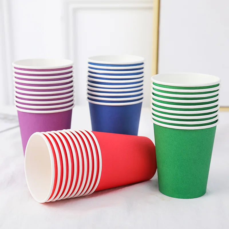 Paper Cups 250ml Family Party Supply Children Birthday Party Decorations Kids Party Supplies Cups Disposable Tableware Sets Cups