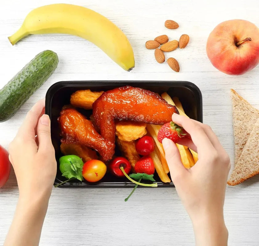 10/30pcs Disposable Takeaway Lunch Box Plastic Bowl Lunch Box Fruit Salad Food Box Takeout Bento Fridge Storage Food Containers