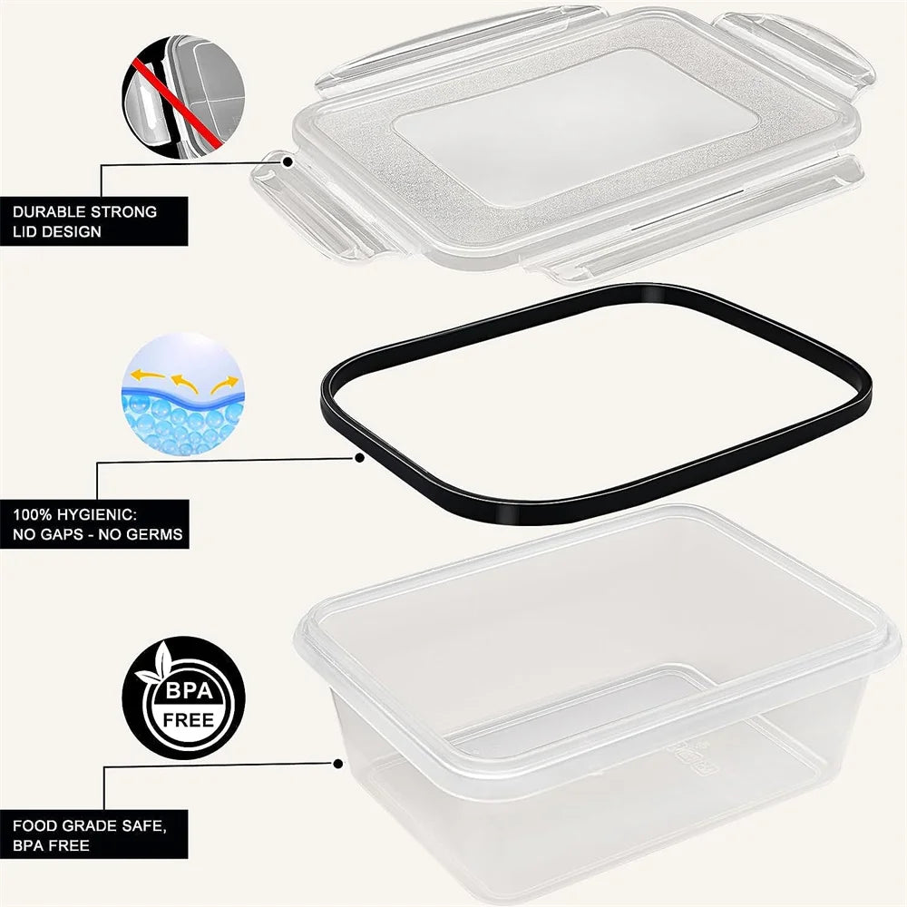 14Pcs-Food Airtight Storage Containers,0.32L*6+0.84L*6+2.2L*2 Lunch Box set BPA Free Microwave safe