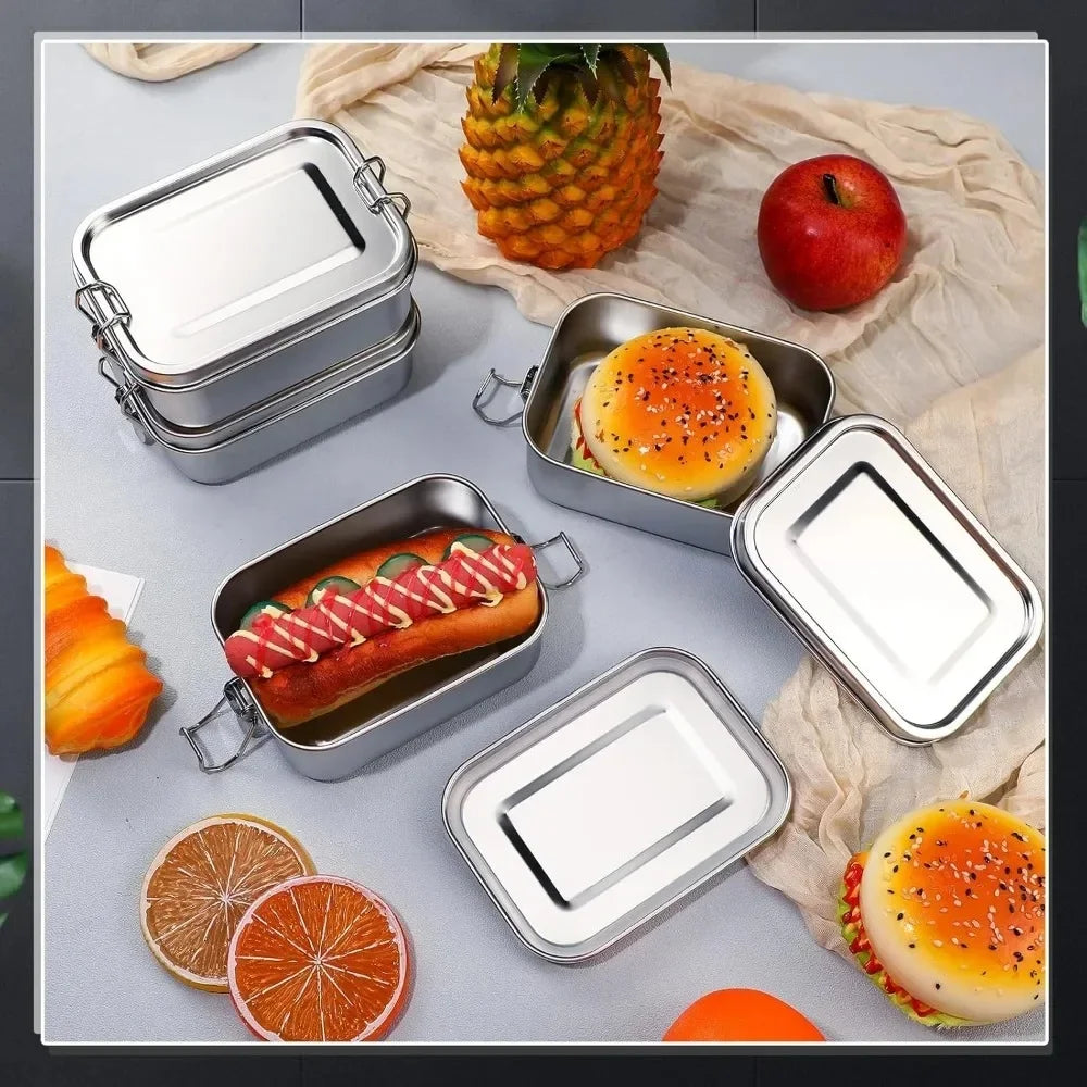 Stainless Steel Lunch Box for Kids And Adults, Portable Leak-Proof Bento Box, Travel Food Meal Prep Container Dishwasher Safe