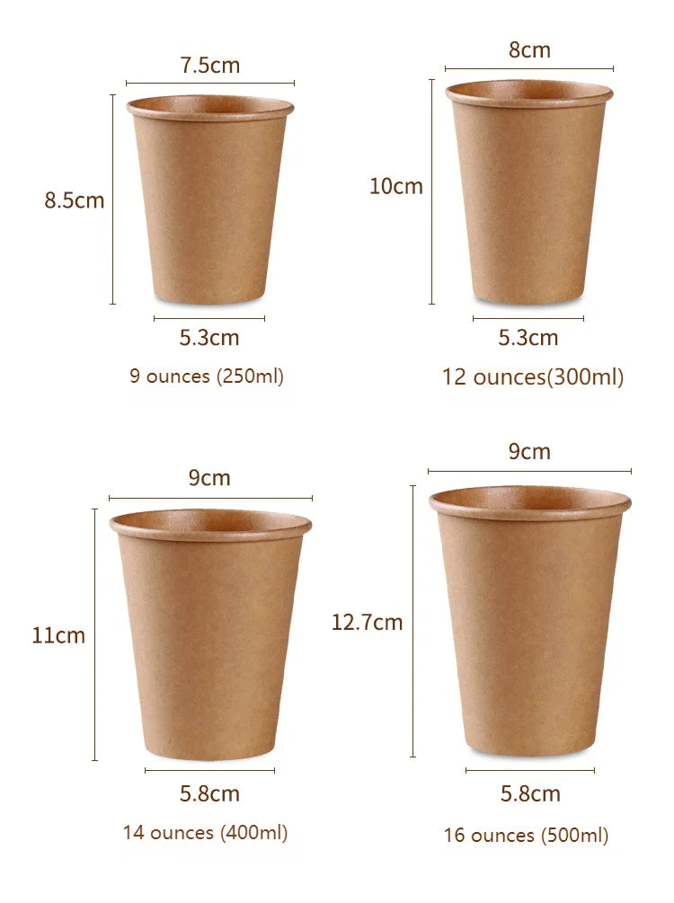 100/200pcs Disposable Paper Cups 250ml Solid Color Paper Cups Coffee Milk Cup Paper Cup For Hot Drinking Party Supplies