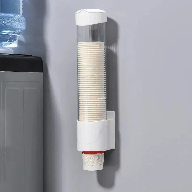 Plastic Disposable Paper Cups Dispenser Wall-mounted Water Dispenser Cup Holder Cup Container Paper Cup Frame Home Organizer