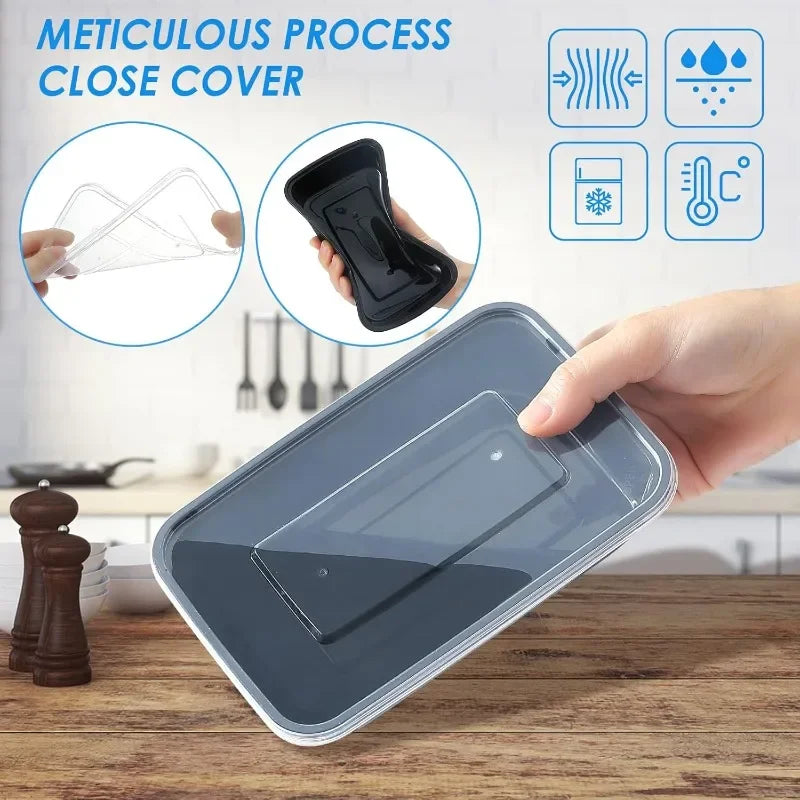 10/30pcs Disposable Takeaway Lunch Box Plastic Bowl Lunch Box Fruit Salad Food Box Takeout Bento Fridge Storage Food Containers