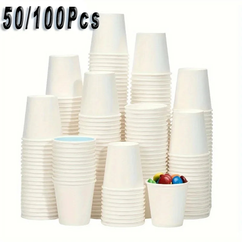 50/100PCS Disposable Small Paper Cup Tasting Cup  Perfect for Coffee Candy Juice Home Supermarket Holiday Party Activities