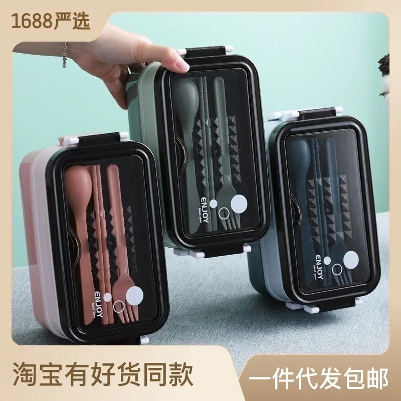 Stainless Steel Lunch Box Bento Double Layer Box Student Office Worker Food Container Microwae Heating Lunch Food Storage Box