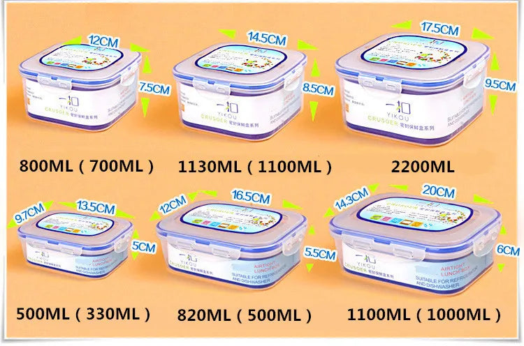Food Containers with Lids Meal Prep Airtight Food Storage Lunch Containers BPA Free Refrigerator Fresh Keeping Box