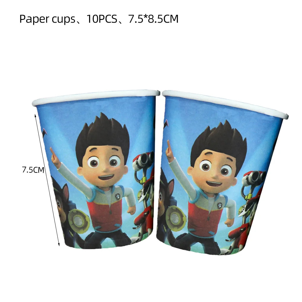 Cartoon Paw Patrol Cup Disposable Paper Cups 9oz New Drinking 250ml Dogs Skye Party Supplies Birthday Party Favor Decoration