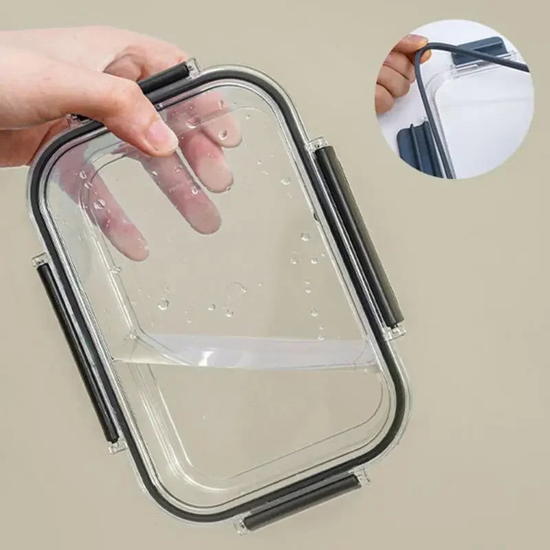 Food storage container, transparent compartment lunch box, large capacity fresh-keeping box, fruit salad snack sealed box.
