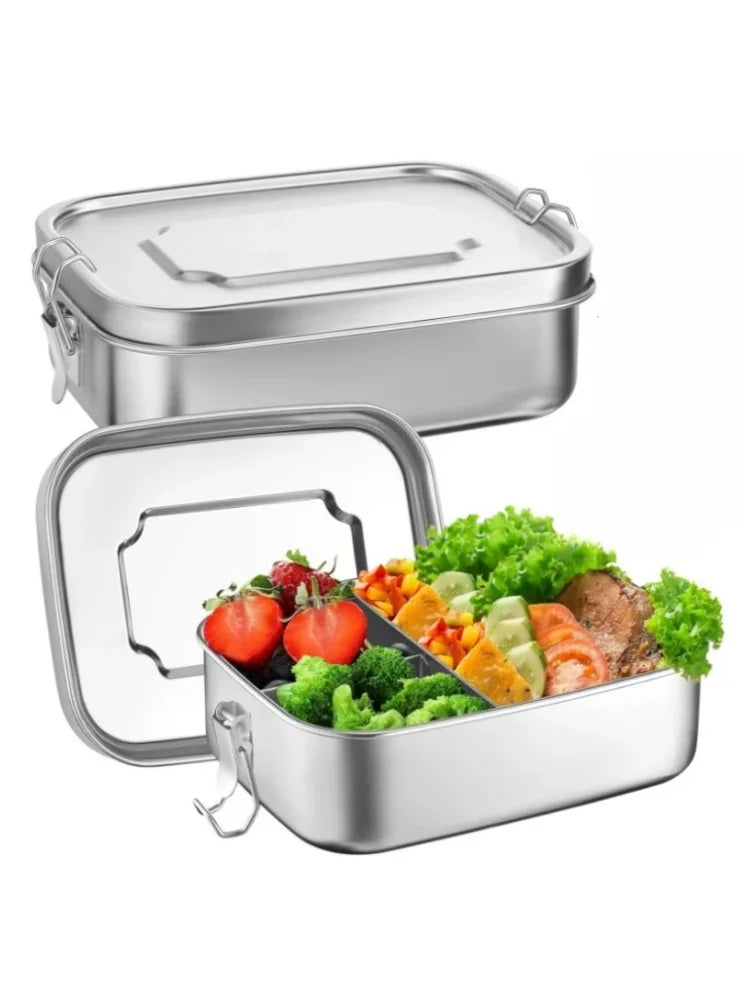 Stainless Steel Lunch Box for Kids And Adults, Portable Leak-Proof Bento Box, Travel Food Meal Prep Container Dishwasher Safe