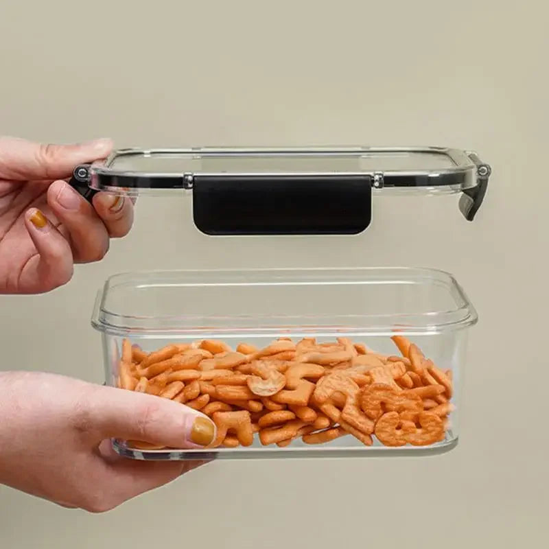 Food storage container, transparent compartment lunch box, large capacity fresh-keeping box, fruit salad snack sealed box.