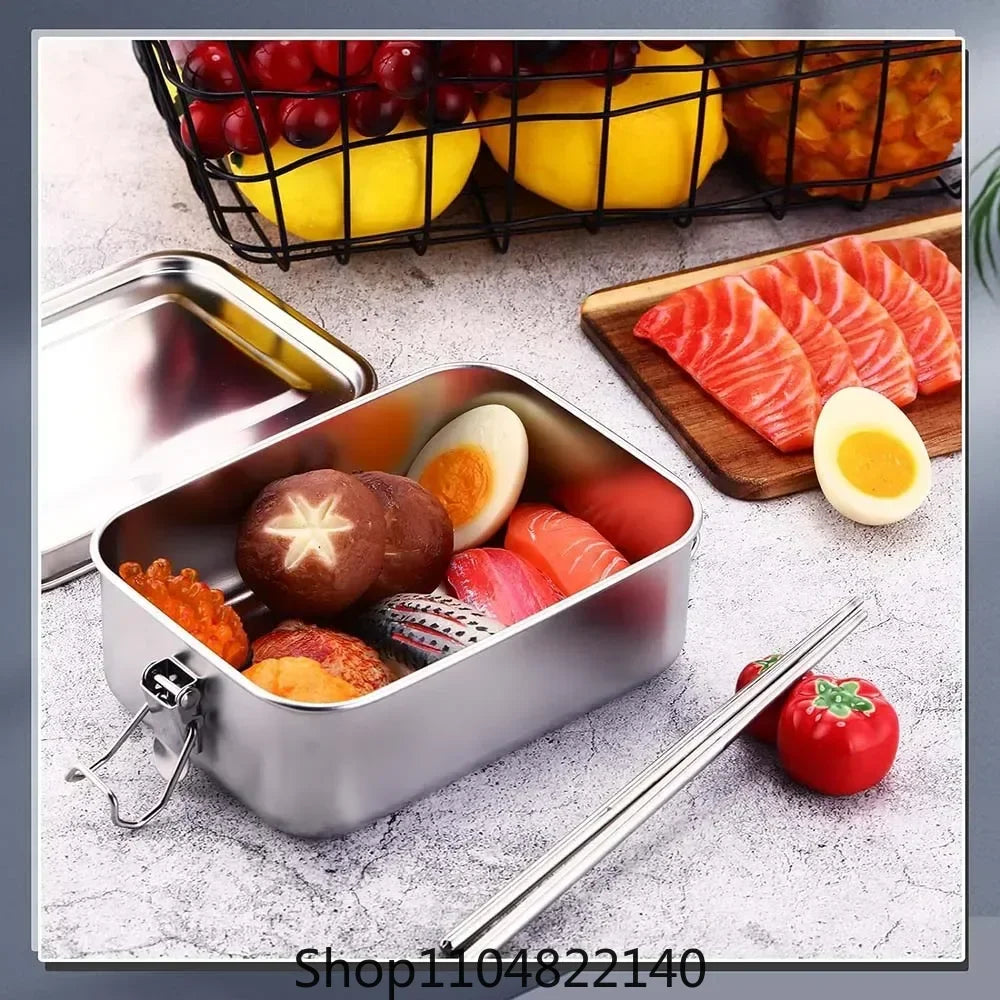 Stainless Steel Bento Box Metal Lunch Box Food Storage Containers with Lockable Clips Lunch Snack Boxes for Work,School