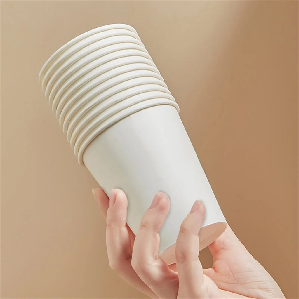 50/500/1000pcs Disposable Paper Cups 210ml Solid Color Paper Cups Coffee Milk Cup Paper Cup For Hot Drinking Party Supplies