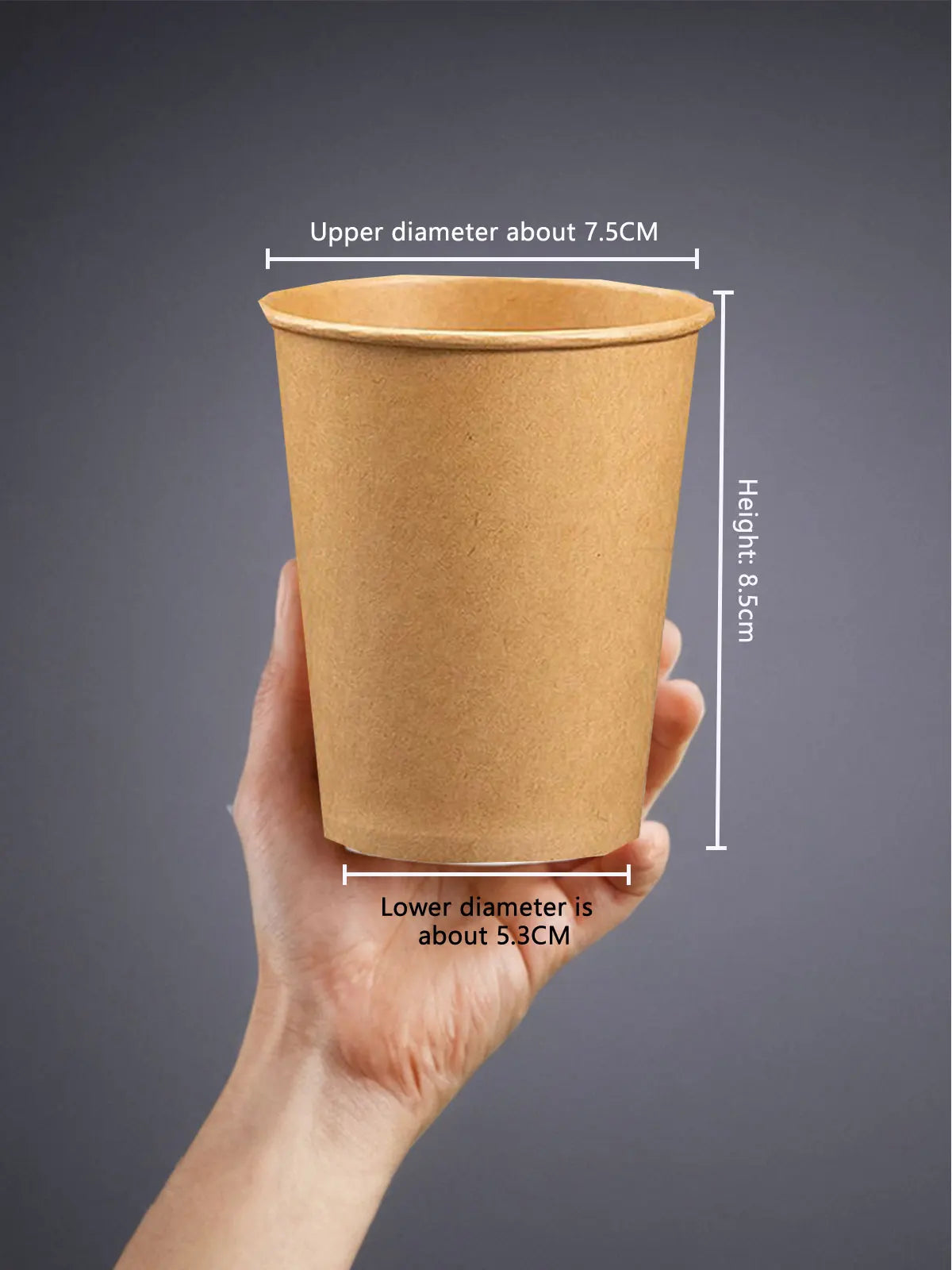 100/200pcs Disposable Paper Cups 250ml Solid Color Paper Cups Coffee Milk Cup Paper Cup For Hot Drinking Party Supplies