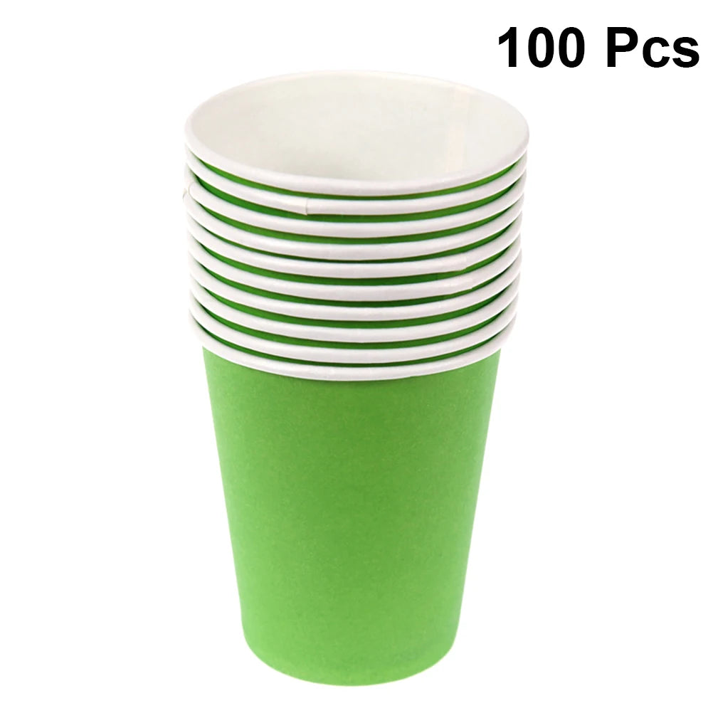 100pcs Disposable Paper Cups for Coffee, Juice & Cold Drinks – Eco-Friendly Party & Tasting Cups