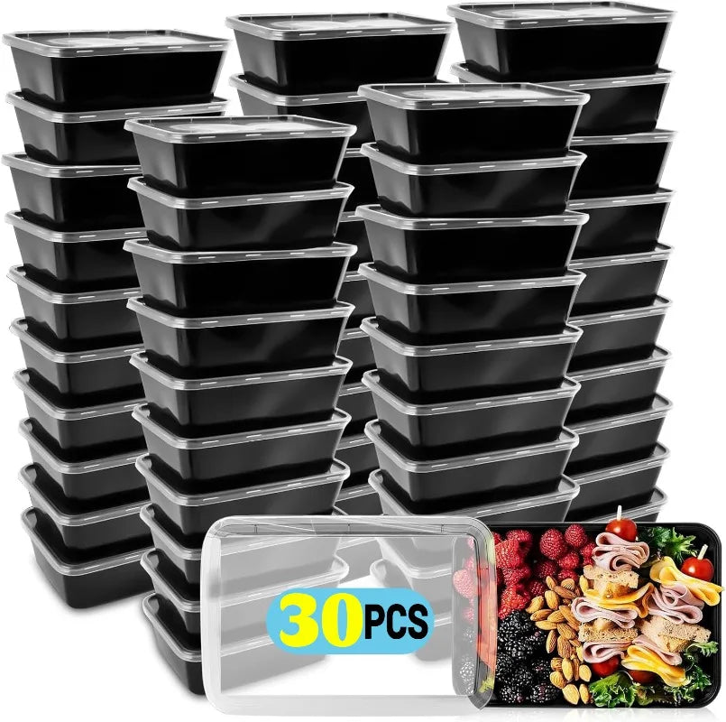 10/30pcs Disposable Takeaway Lunch Box Plastic Bowl Lunch Box Fruit Salad Food Box Takeout Bento Fridge Storage Food Containers