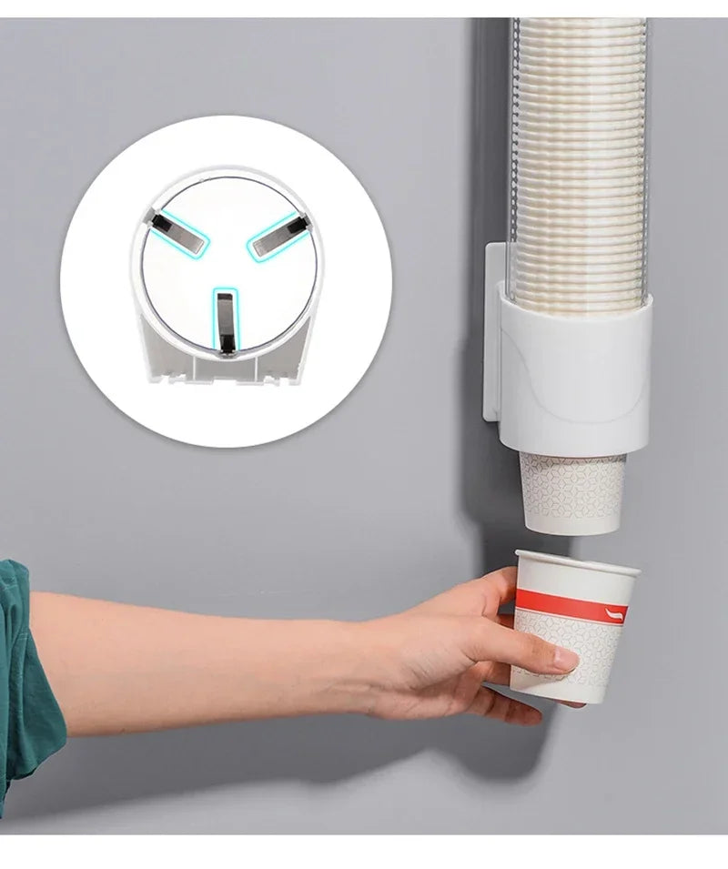 Plastic Disposable Paper Cups Dispenser Wall-mounted Water Dispenser Cup Holder Cup Container Paper Cup Frame Home Organizer