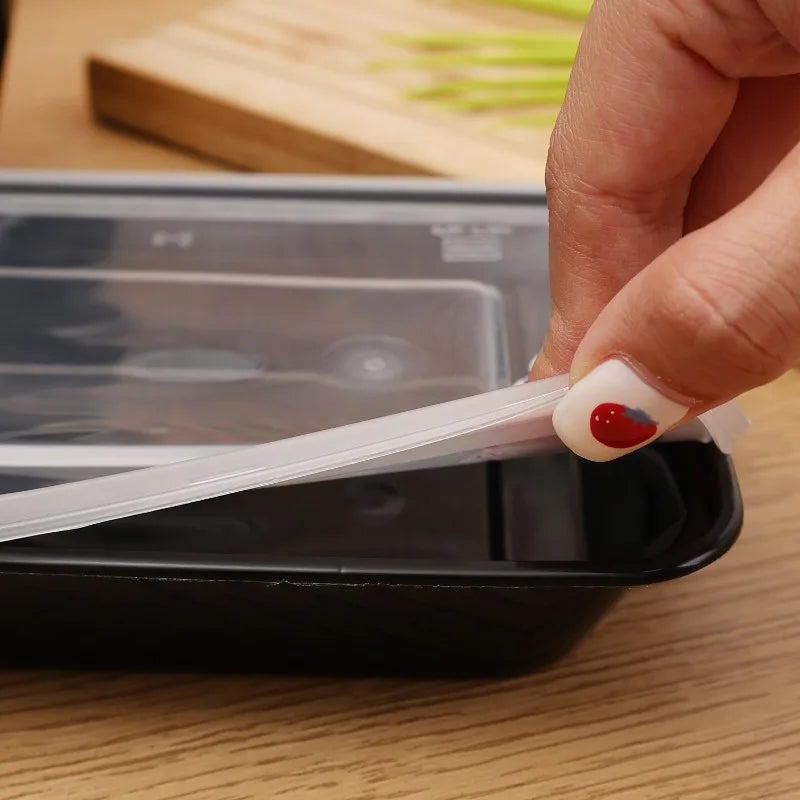 10/30pcs Disposable Takeaway Lunch Box Plastic Bowl Lunch Box Fruit Salad Food Box Takeout Bento Fridge Storage Food Containers