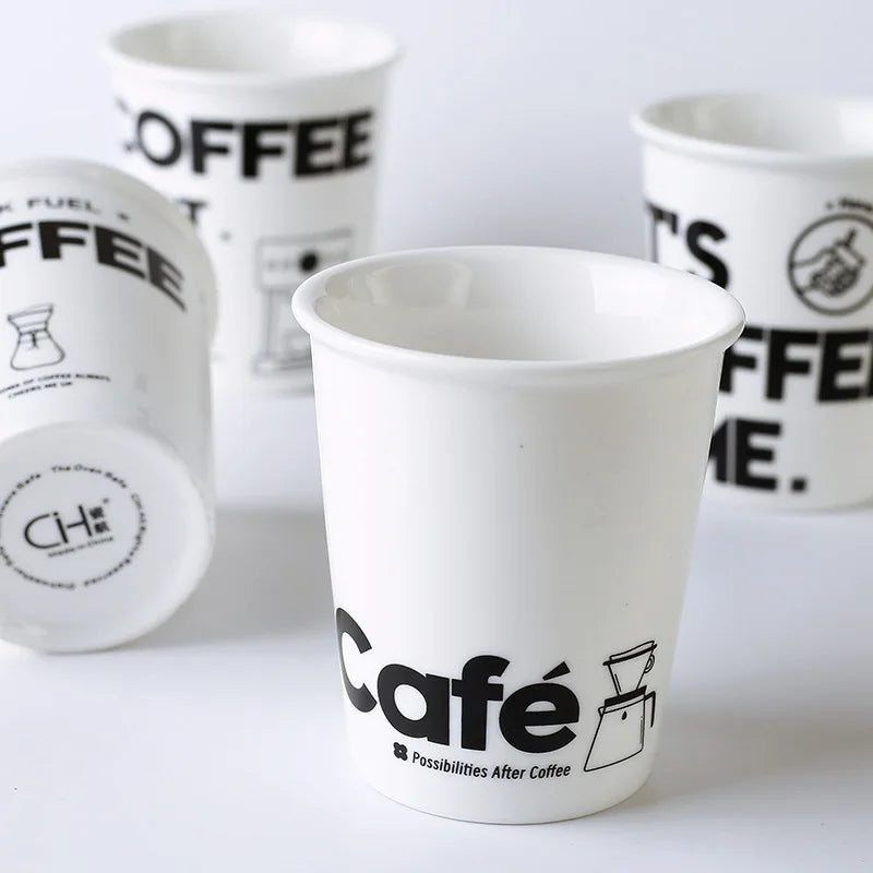 Coffee Cup Ceramics Paper Cup Design Milk Tea Cups Water Cups Hanging Ear Coffee Cups