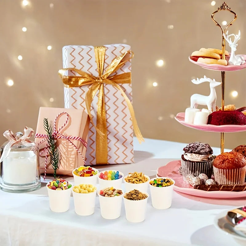 50/100PCS Disposable Small Paper Cup Tasting Cup  Perfect for Coffee Candy Juice Home Supermarket Holiday Party Activities