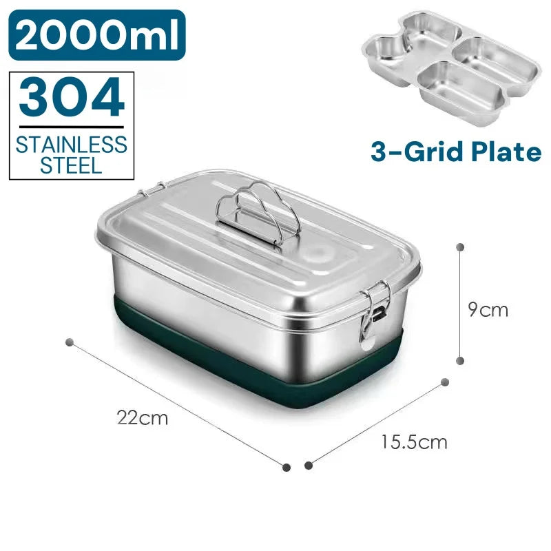 Stainless Steel Lunch Box for Kids And Adults, Portable Leak-Proof Bento Box, Travel Food Meal Prep Container Dishwasher Safe