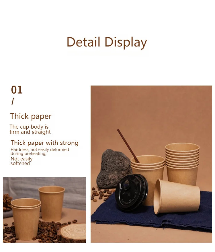 100/200pcs Disposable Paper Cups 250ml Solid Color Paper Cups Coffee Milk Cup Paper Cup For Hot Drinking Party Supplies