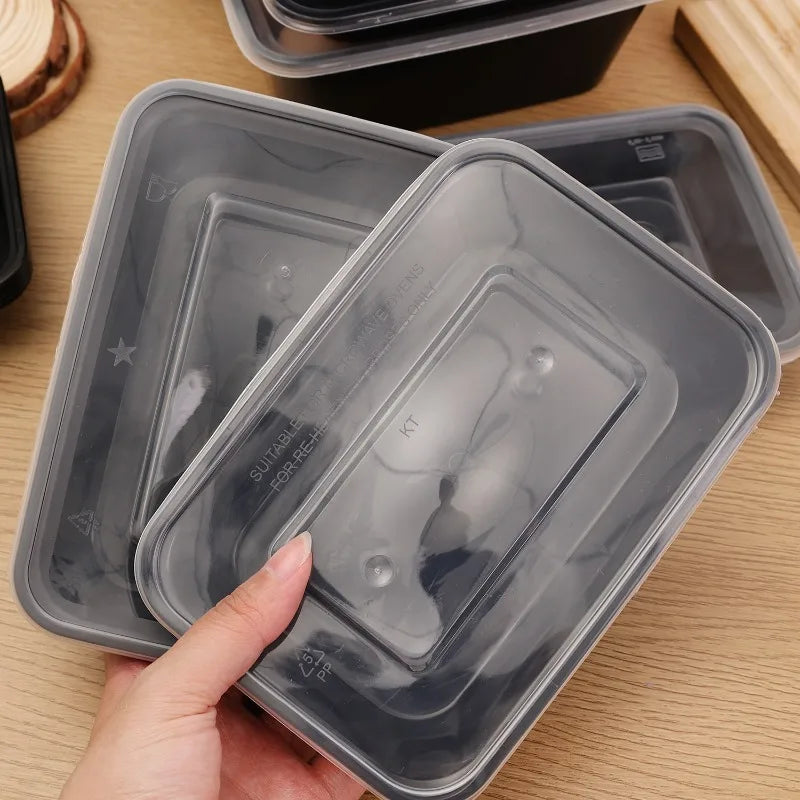 10/30pcs Disposable Takeaway Lunch Box Plastic Bowl Lunch Box Fruit Salad Food Box Takeout Bento Fridge Storage Food Containers