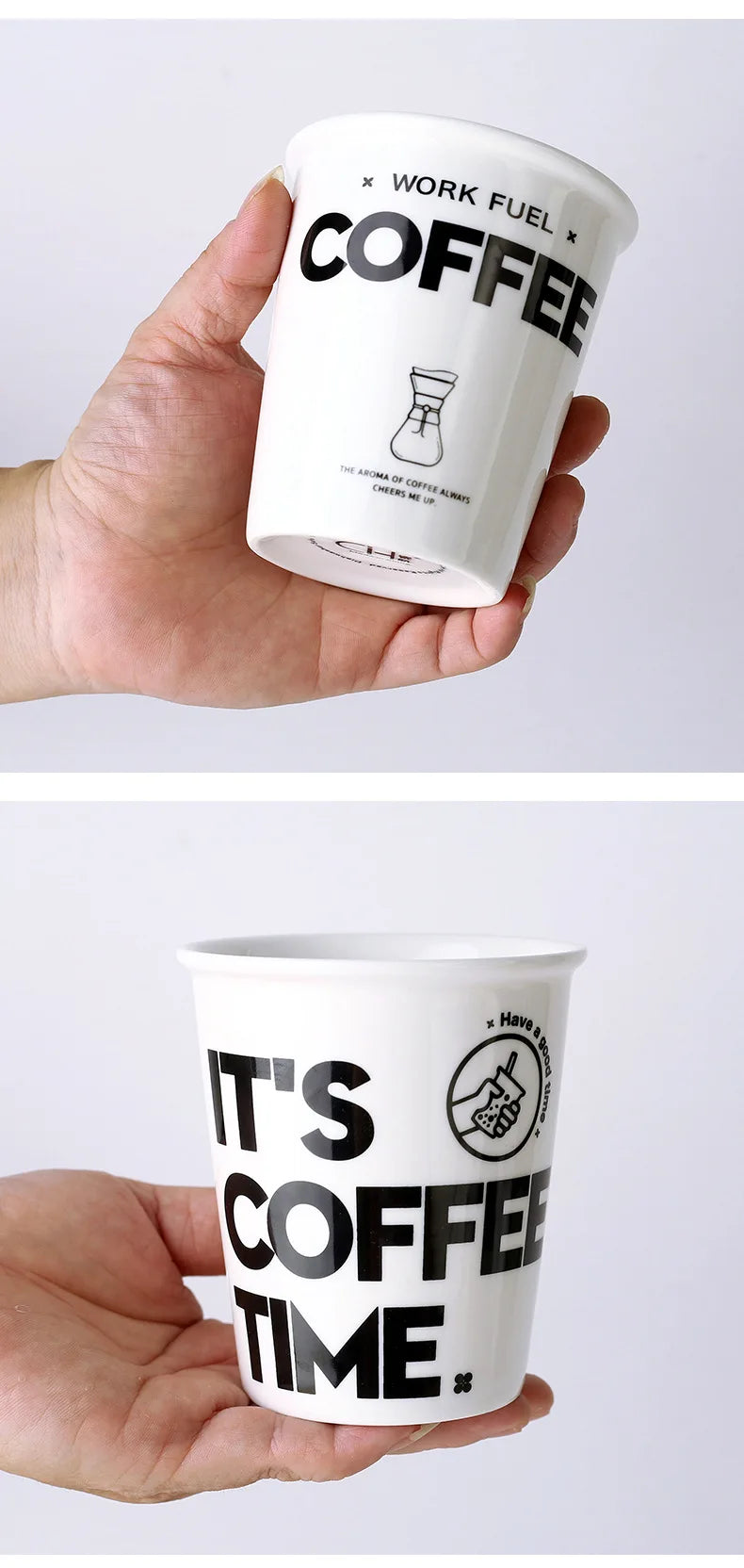 Coffee Cup Ceramics Paper Cup Design Milk Tea Cups Water Cups Hanging Ear Coffee Cups