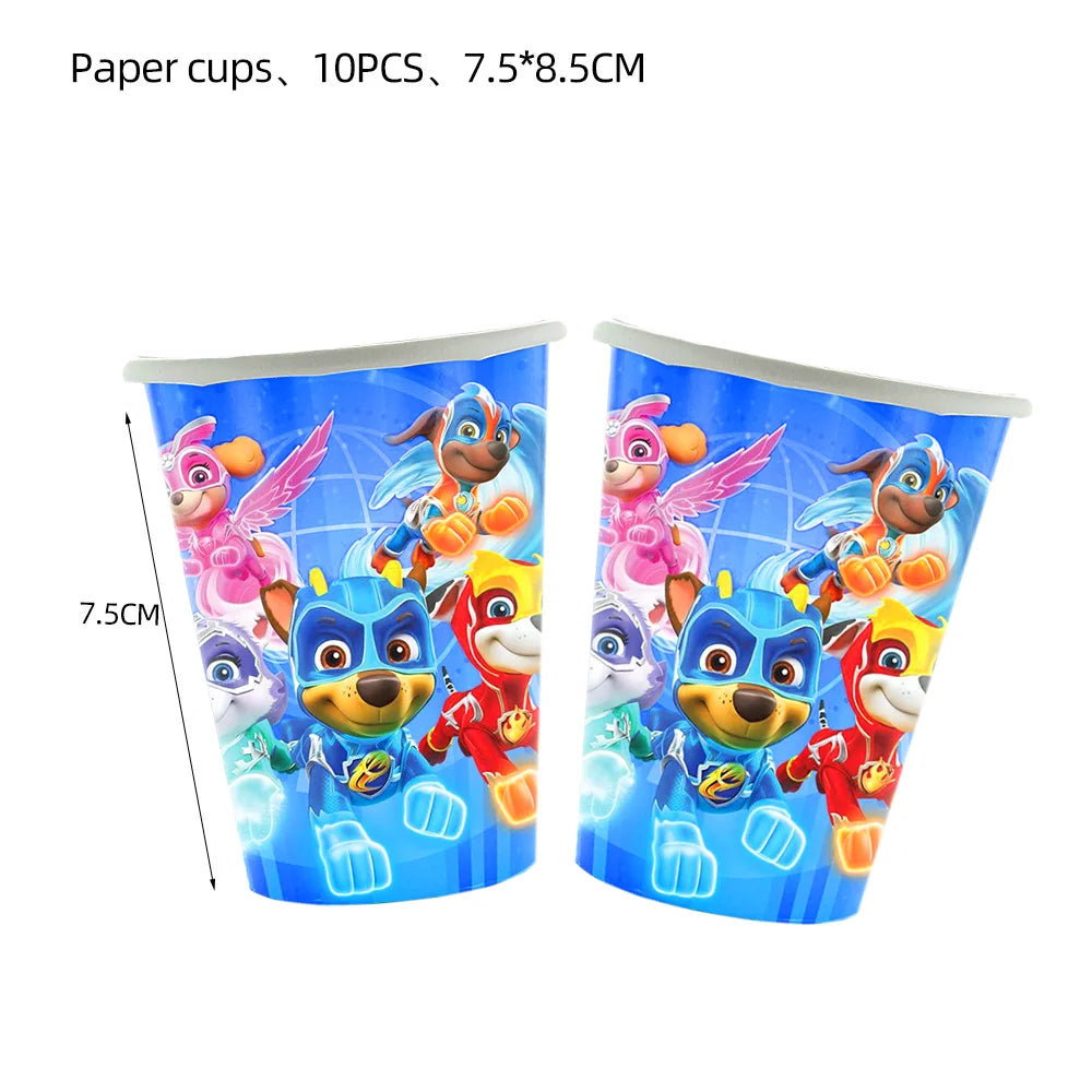 Cartoon Paw Patrol Cup Disposable Paper Cups 9oz New Drinking 250ml Dogs Skye Party Supplies Birthday Party Favor Decoration