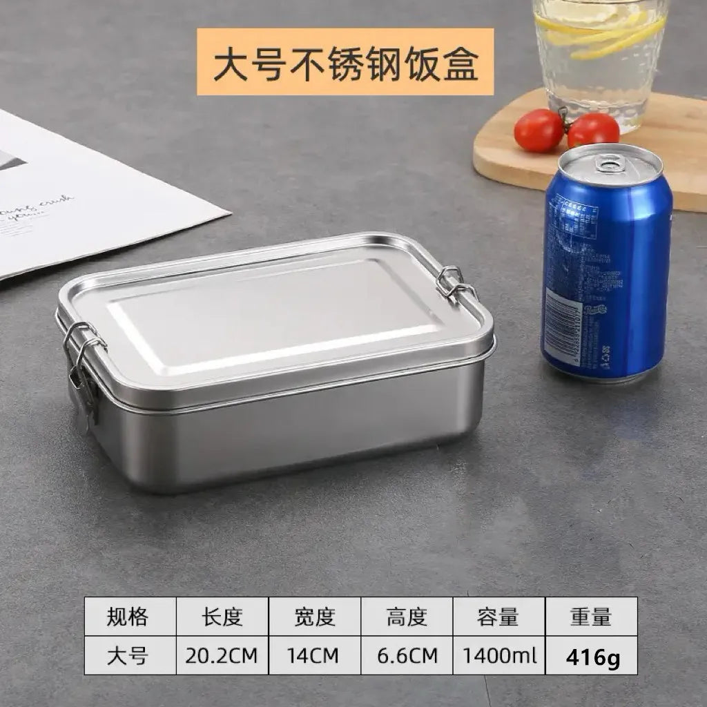 Stainless Steel Bento Box Metal Lunch Box Food Storage Containers with Lockable Clips Lunch Snack Boxes for Work,School