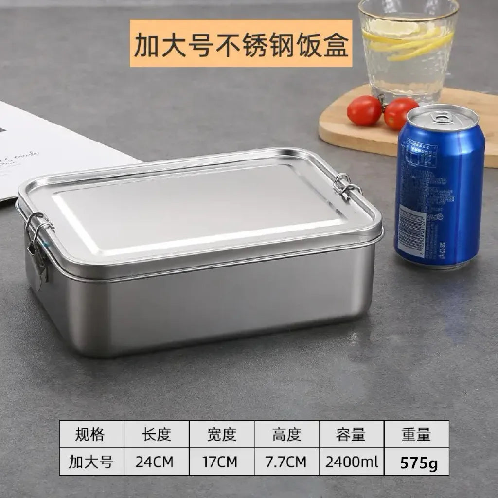 Stainless Steel Bento Box Metal Lunch Box Food Storage Containers with Lockable Clips Lunch Snack Boxes for Work,School