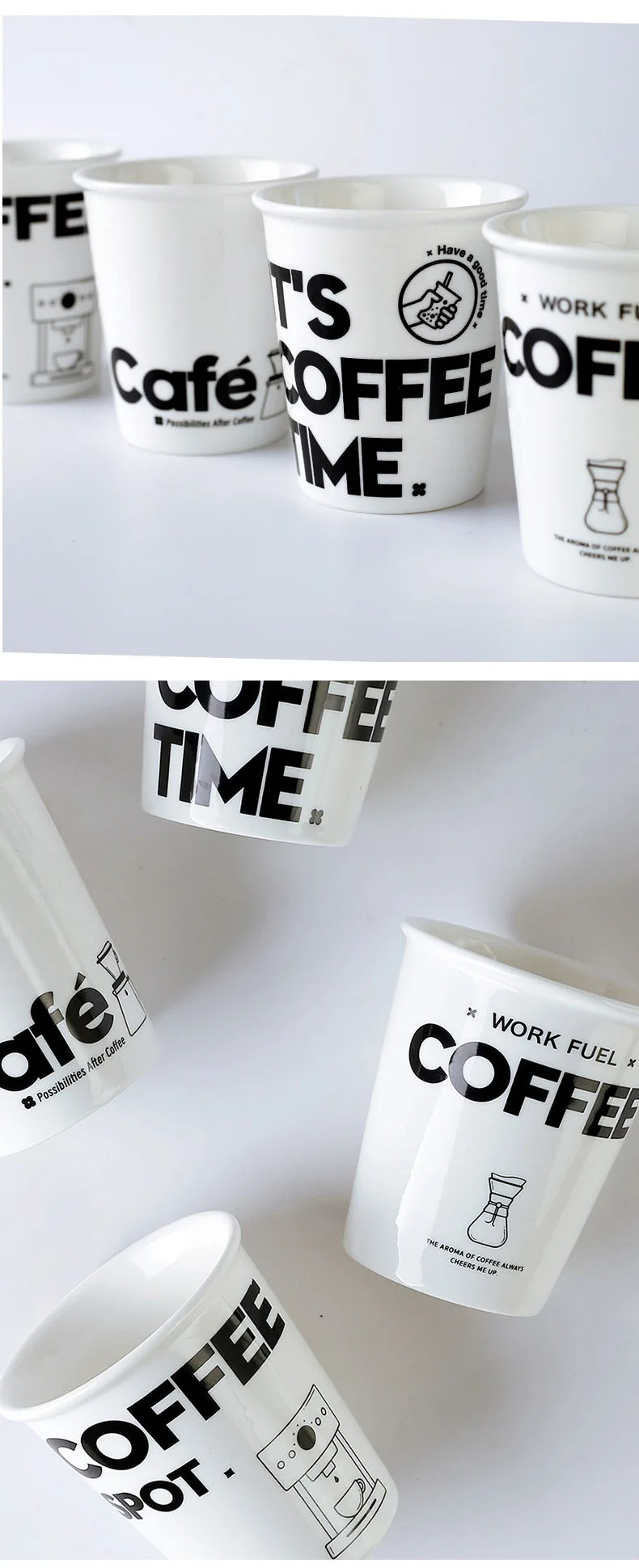 Coffee Cup Ceramics Paper Cup Design Milk Tea Cups Water Cups Hanging Ear Coffee Cups